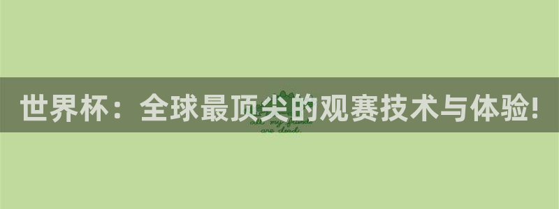 世界杯今日赛程直播：世界杯：全球最顶尖的观赛技术与体验!